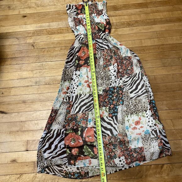 Grass Collection Dress Women’s Size Medium Off Shoulder Maxi Fit N Flare Floral - Picture 9 of 12